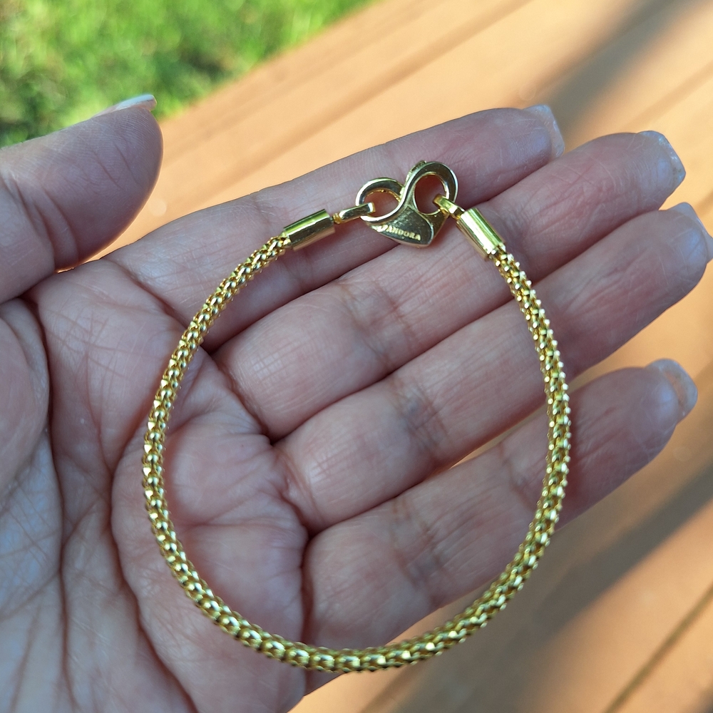 Pandora Studded Chain Bracelet 14k gold plating